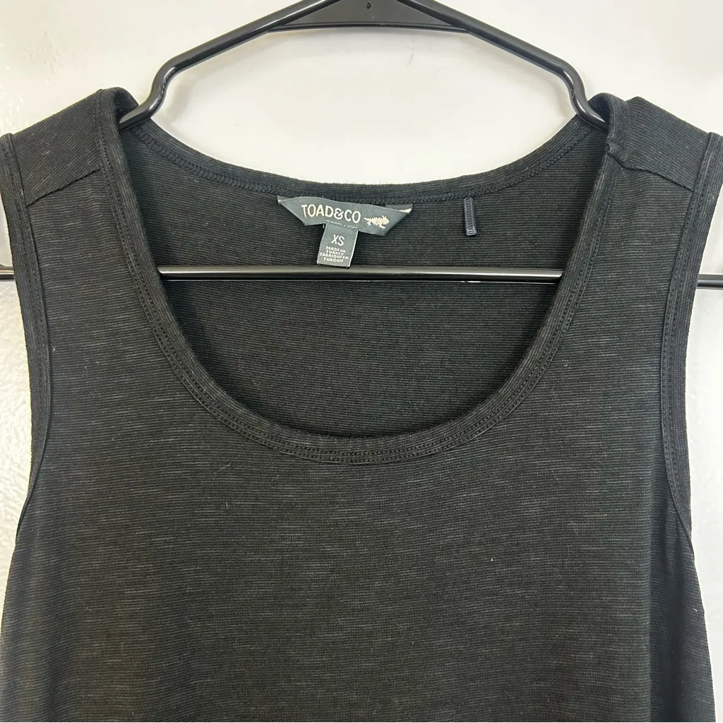 Toad&Co Samba Paseo Black Sleeveless Midi Minimalist Classic Tank Dress Size XS - Image 5