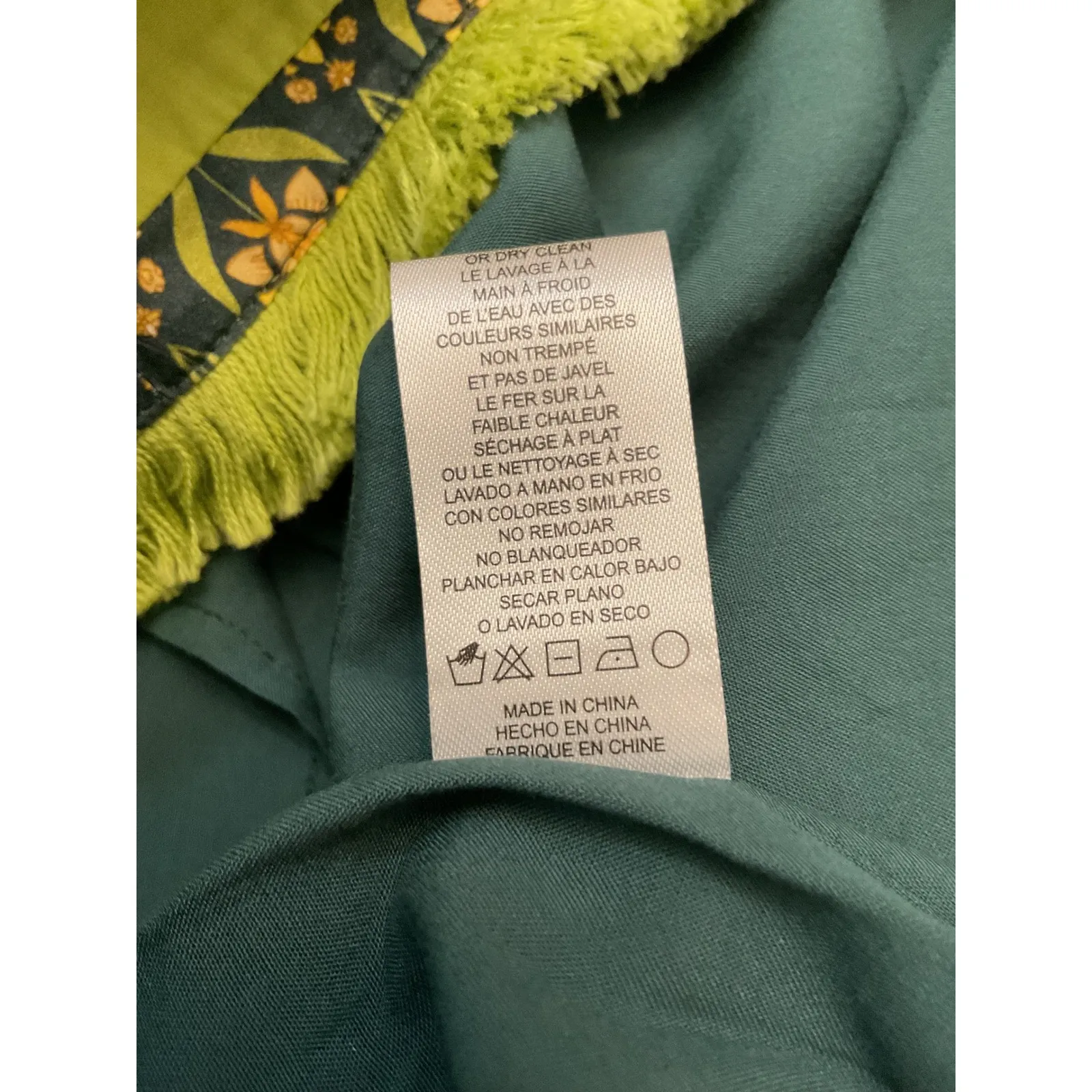 Adeline Rae Whimsical Boho Floral Print Long Sleeve Tassel Tie Neck Dress Large - Image 15