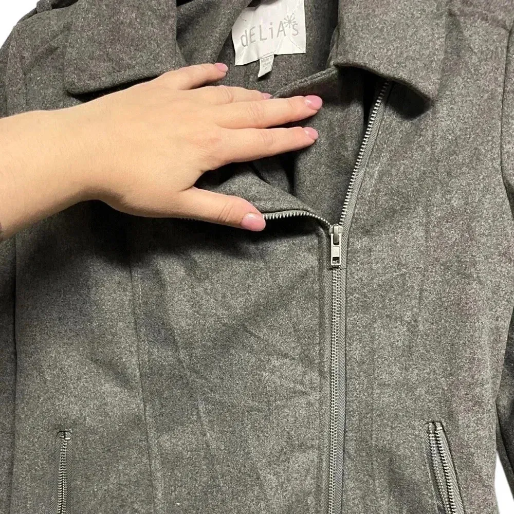 Delia's Grey Zip Up Coat - Image 6