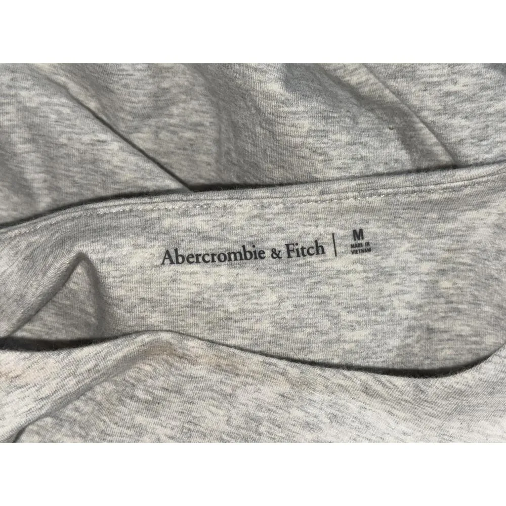 Abercrombie & Fitch Heather Gray Grey Cotton Crew Neck Long Sleeve Bodysuit Sz M - Image 3