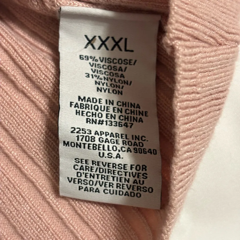 Celebrity Pink XXXL Dusty Mauve Ribbed Mock Neck Long Sleeve Top - Image 3