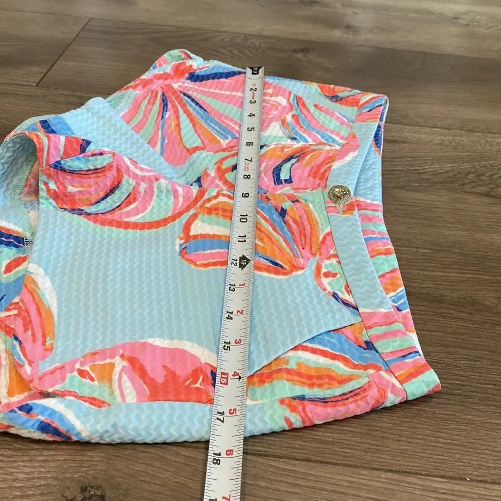 Lilly Pulitzer 3” Shell Print‎ Blue And Pink Shorts Size 0 - Image 6