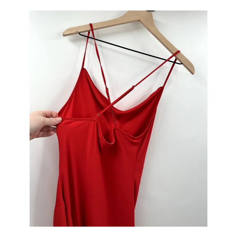 AU X NUULY Rafaela Red Asymmetrical‎ Slip Dress Large - Image 7