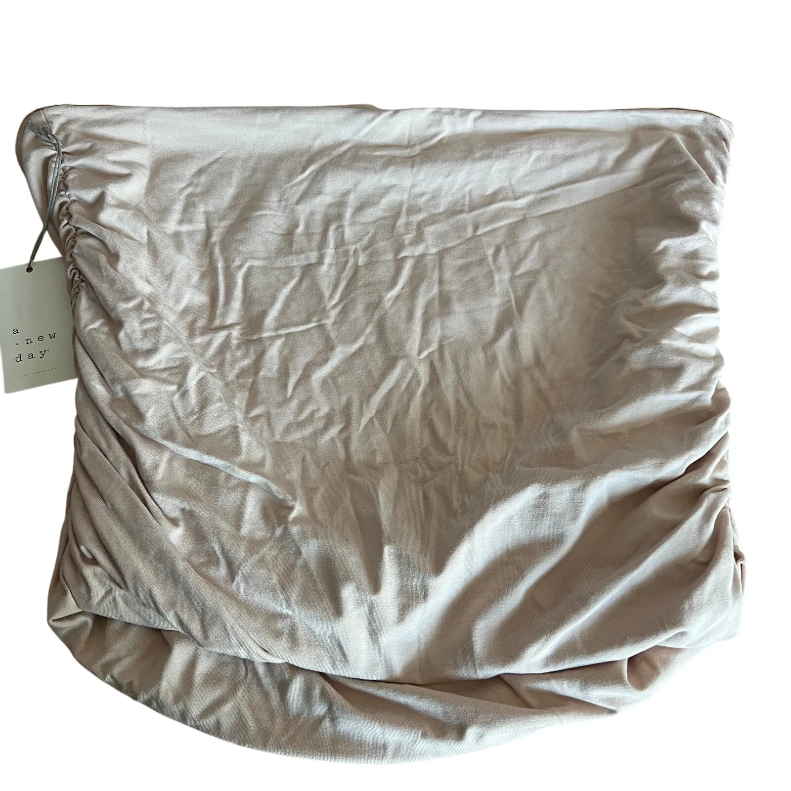 A New Day Women's Beige Slim Fit Ruched Tube Top - Size XXL - NWT - Image 6