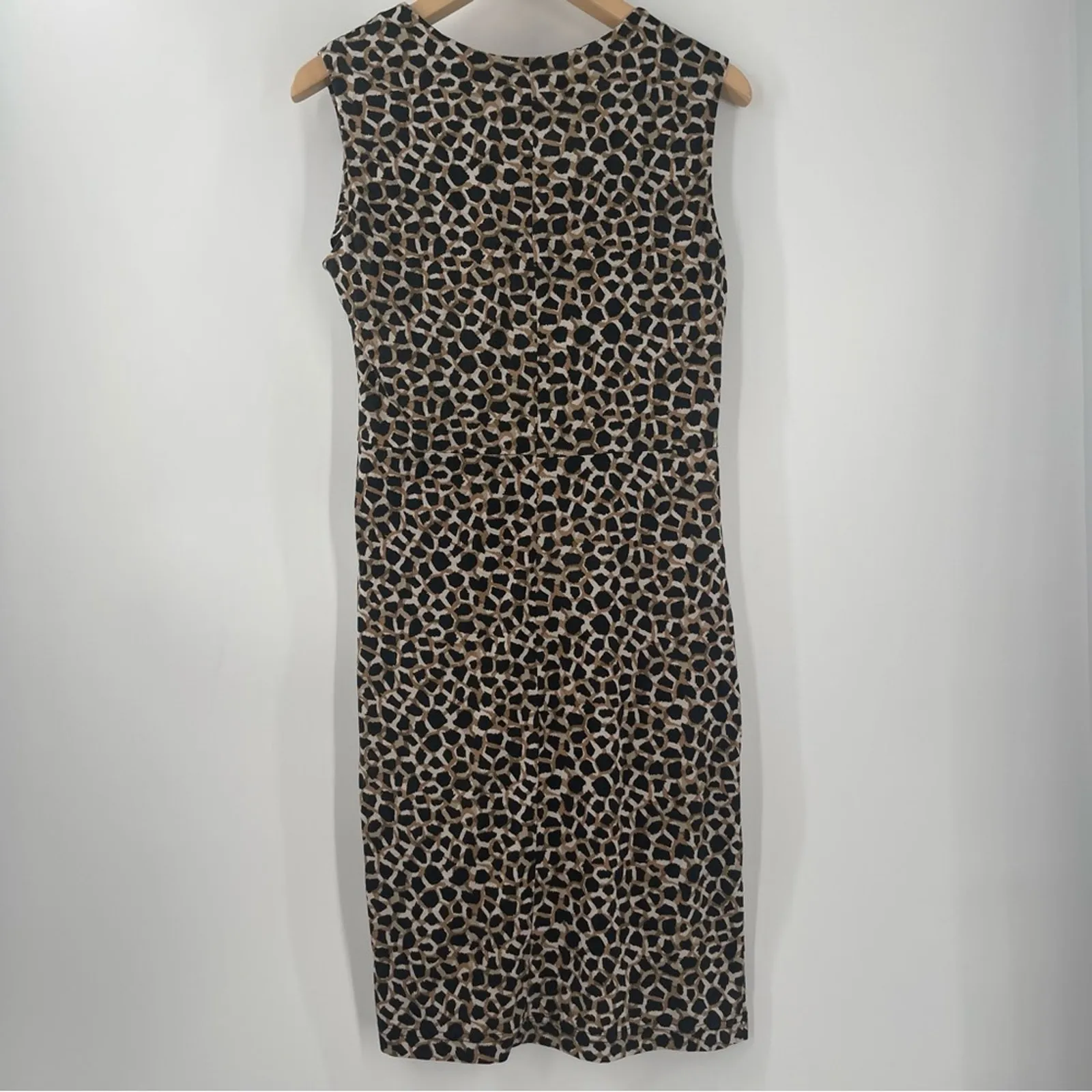 GERARD DAREL Dress Size 42 Silk Blend Faux Wrap Abstract Animal Print Designer - Image 2
