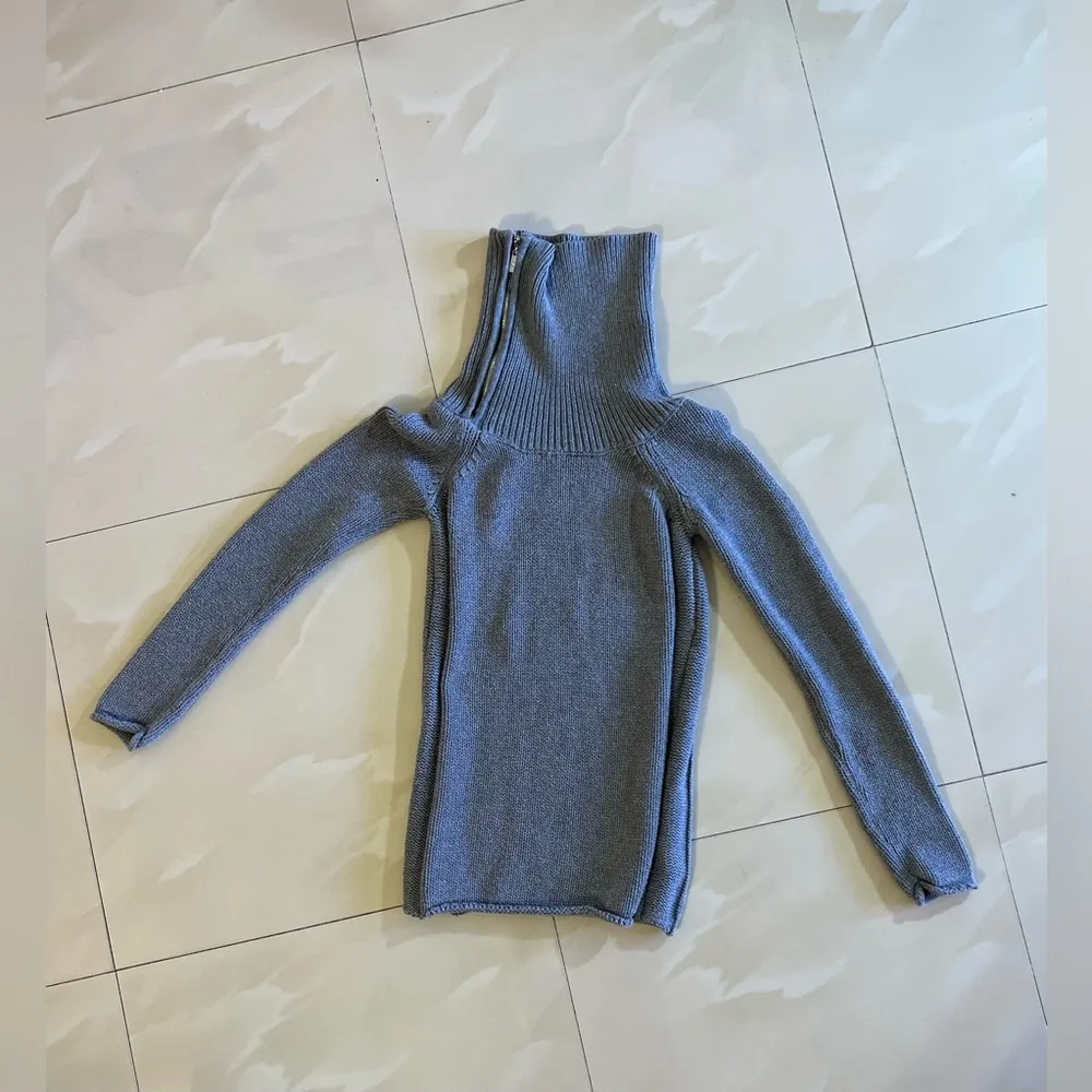 Guess Est 1981 Reg Gray knit sweater turtleneck zip up neck cute warm knit XS - Image 4