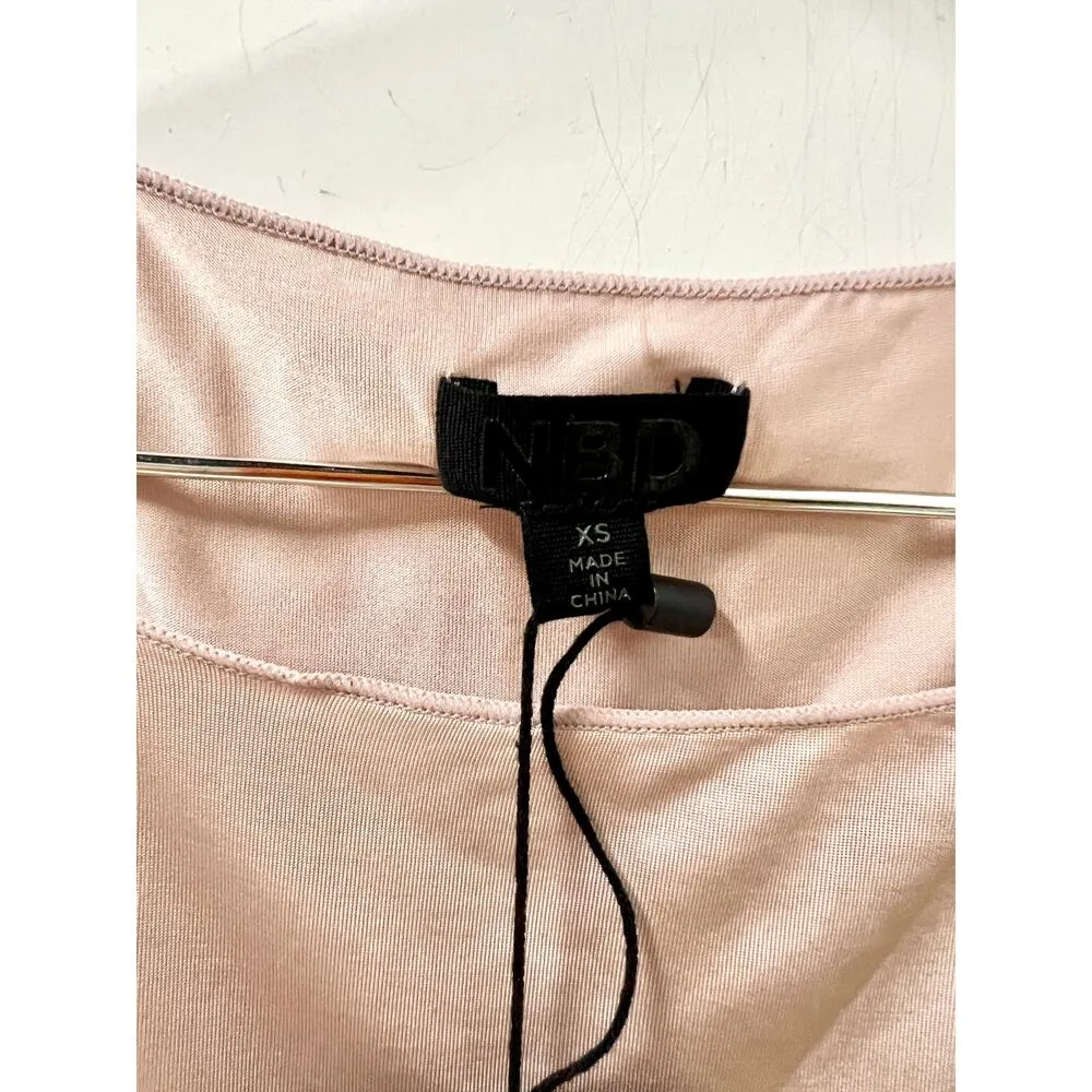 NWT NBD Myla Asymmetric Blouse Top & High Rise Midi Skirt Set Mauve Women's XS - Image 7