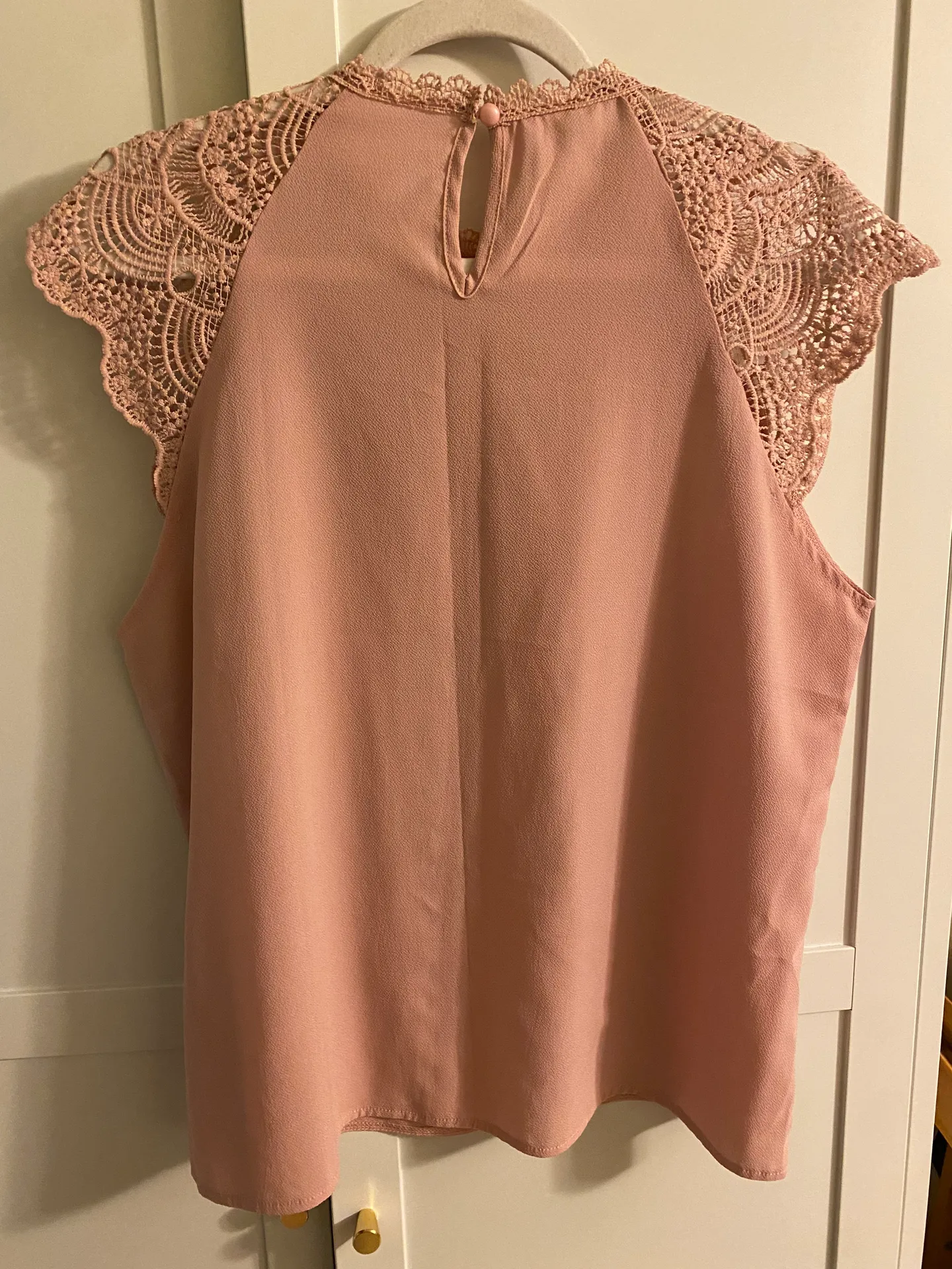 Shein Light Baby Pink Lace Detail Shirt - Image 4