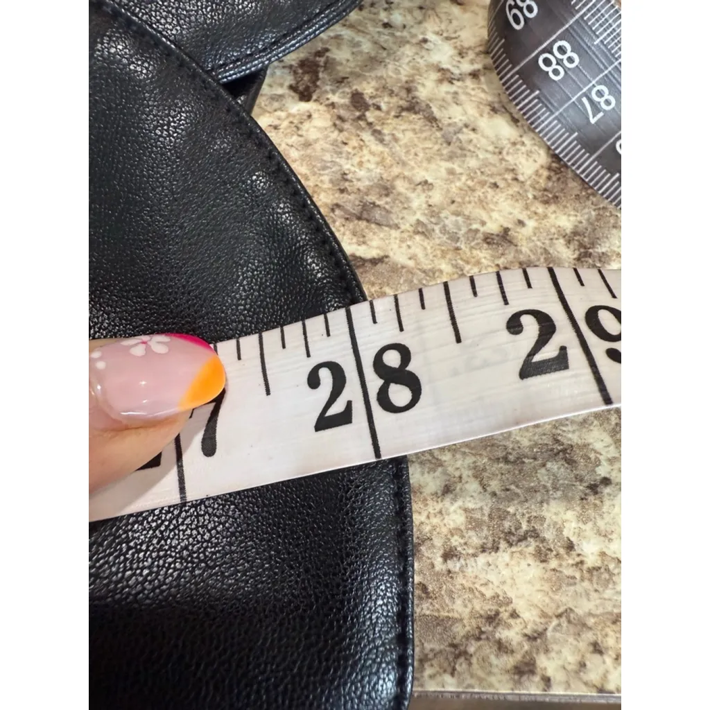 Women's DAZY Black Faux Leather Blazer Jacket Size S - Image 5