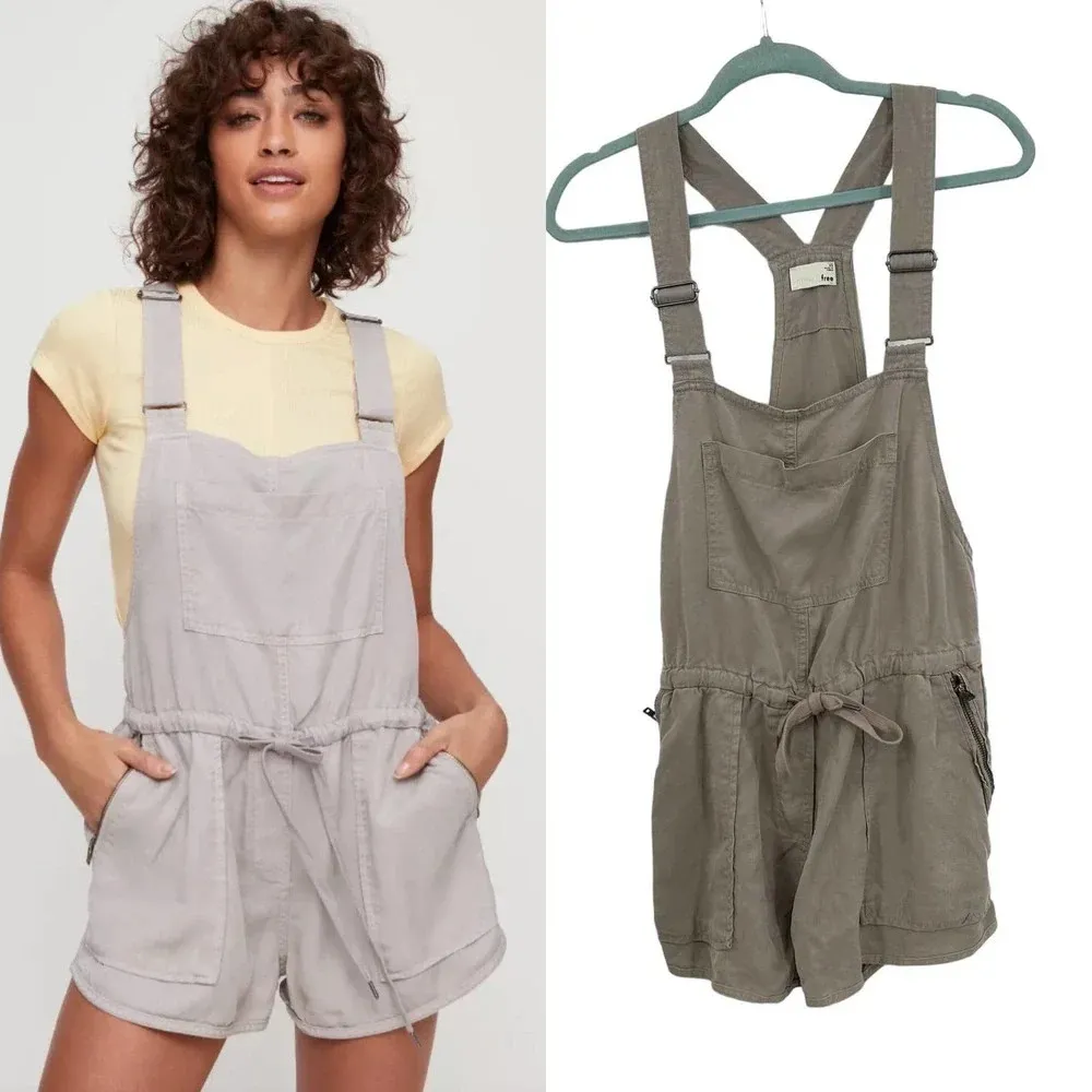 Aritzia Wilfred‎ Free Beatriz Drawstring Overall Romper Ashen Gray Size XS - Image 2