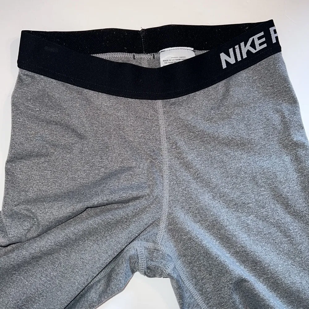 Nike pro warm tights grey black running color block mesh back compression S - Image 7