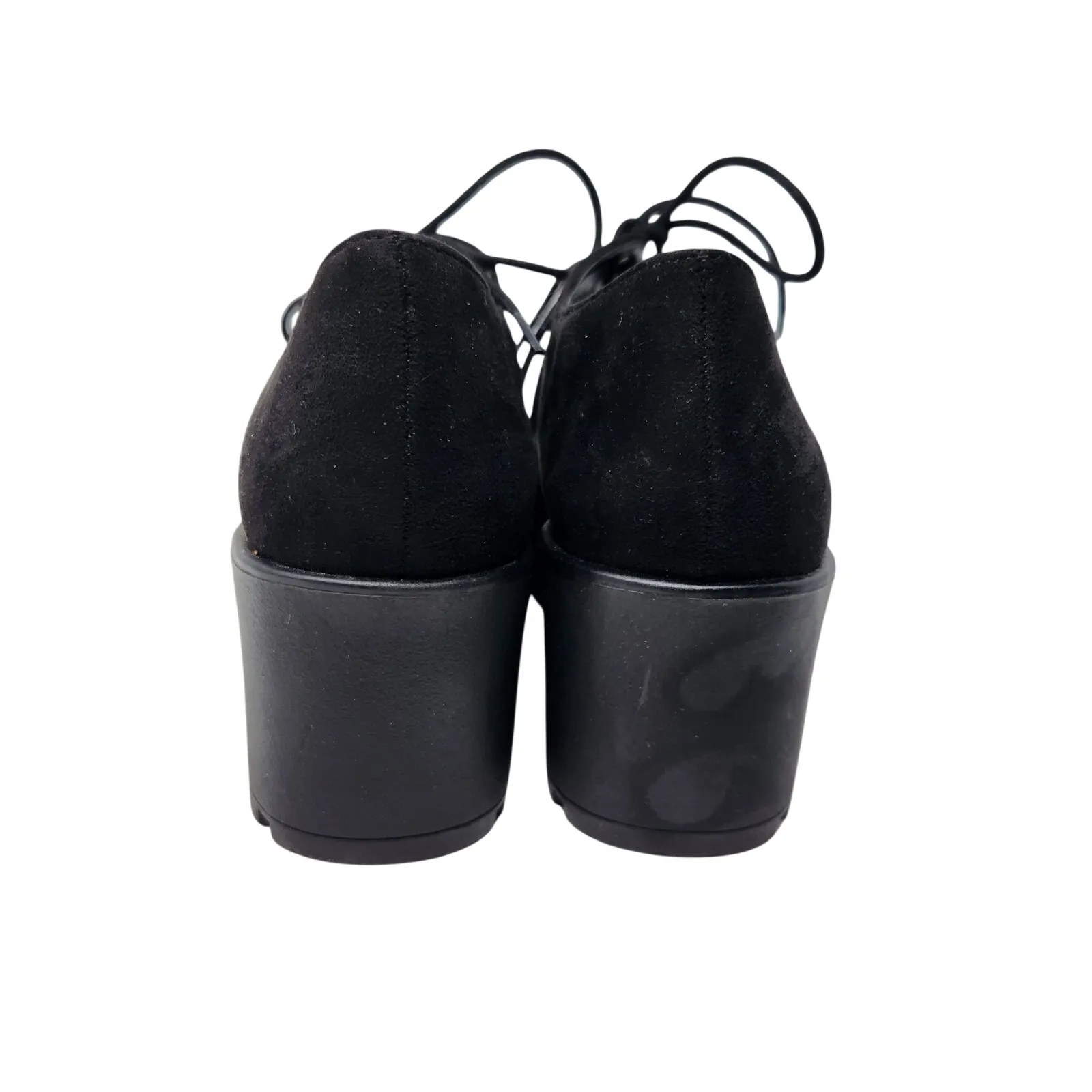 Soda Black Suede 90s Lace Up Chunky Platforms Boots Grunge Gothic Shoes Size 8 - Image 9