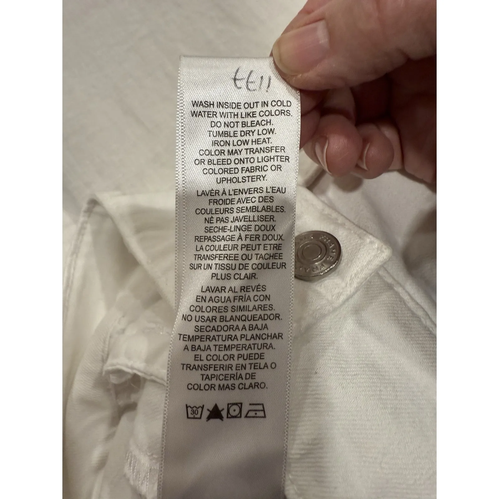 Frame Le Pixie Hardy Wide Leg Pant High Rise Solid White Size 27 - Image 10