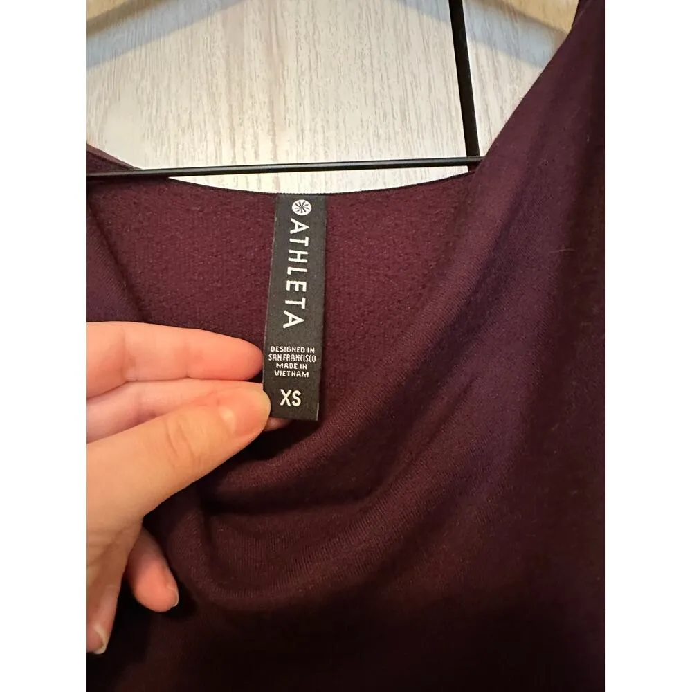 Athleta Purana Plum Hooded Sweatshirt Size Small - Image 3