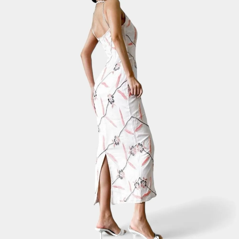 NWT Y2K Beaded Drama Two Tone Floral Special Occasion Gown Size 4 Blush Pink - Image 4