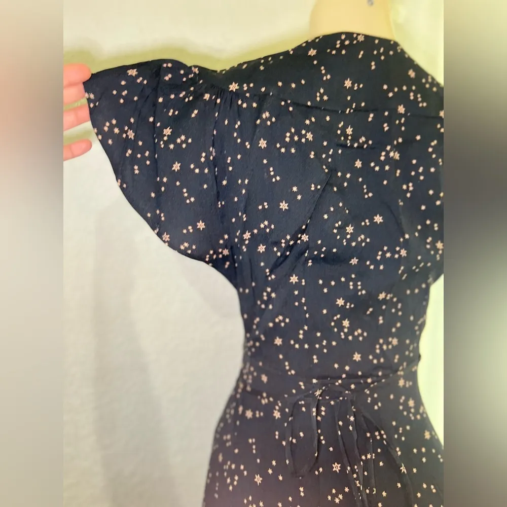 Reformation Orchid Maxi Dress Black Galactic Plunging V Neck
Wrap Size 2 - Image 8