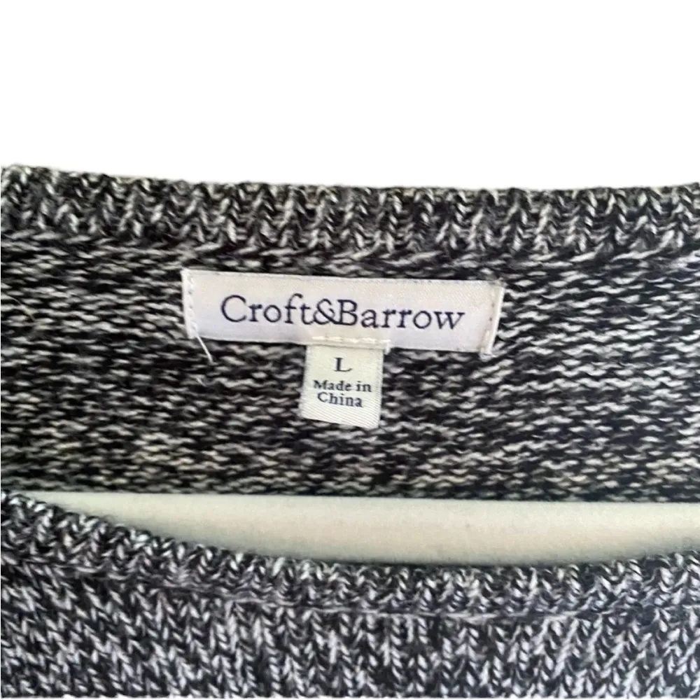 Gray Marbled Design Sweater Croft & Barrow Women’s Size Large Warm Knit Detail! - Image 3