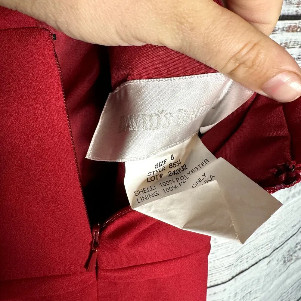 David' Bridal Red A-line Bridesmaid Dress 6 - Image 3