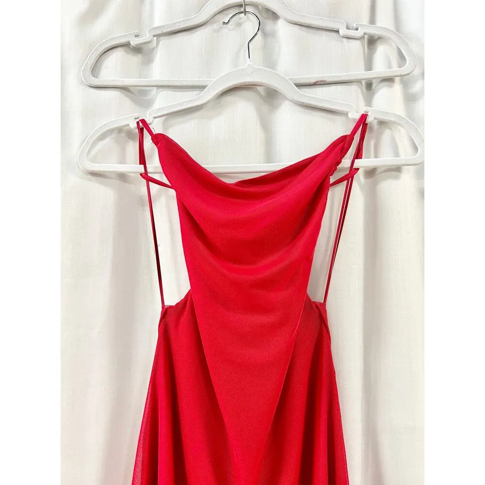 Perfect Stranger Thalia Sleeveless Mesh Strappy Back Maxi Dress Red 8 AUS / US 4 - Image 4