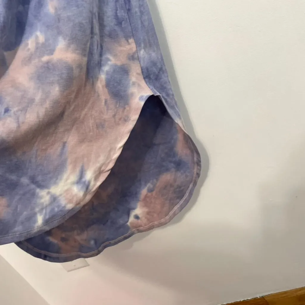 NEW NWT PINK ROSE Periwinkle Blue Mauve Pink Tie Dye Sleeveless Midi Tank Dress - Image 8