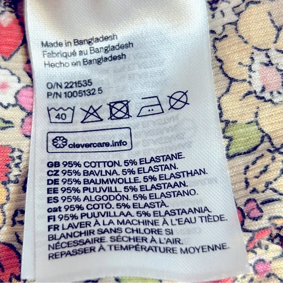 H&M‎ Pink and Green Multi Turtleneck Floral Ribbed Bodysuit Size S - Image 9