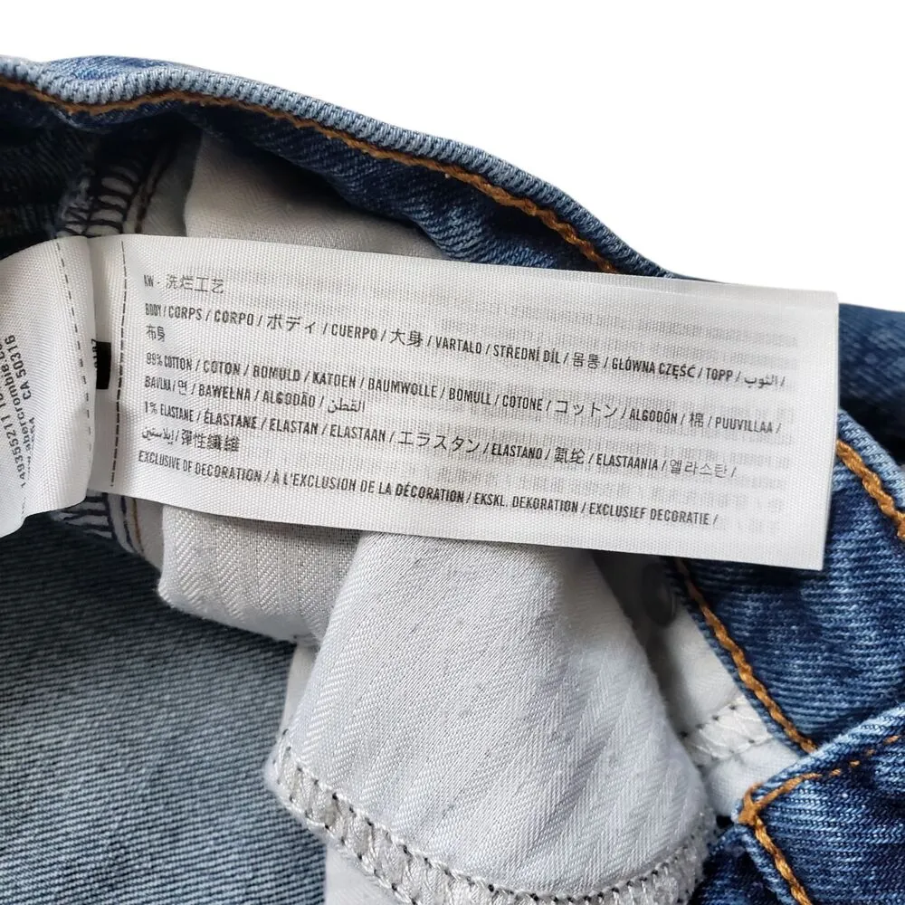 Abercrombie & Fitch The Mom Short Cutoff High Rise Womens 28/6 Denim Fray Hem - Image 5