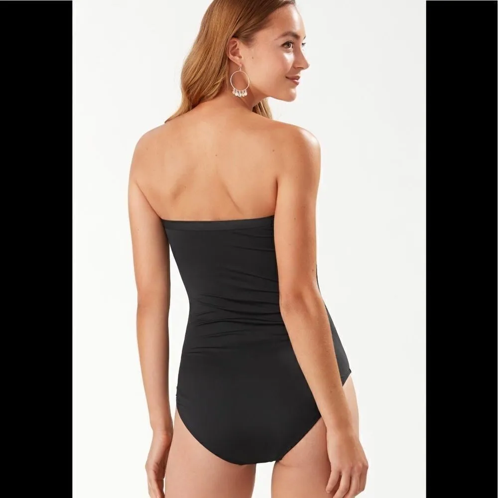 Tommy Bahama Pearl Shirred Bandeau Swimsuit. NWT - Image 4