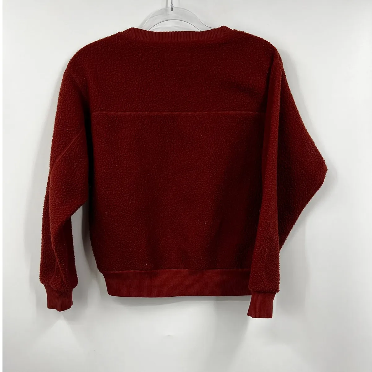 Everlane ReNew Red Fleece Long Sleeve‎ Crewneck Pullover Sweatshirt Size XS - Image 5