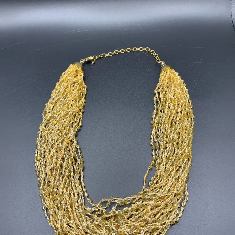 Set of 3 multi strand beaded necklaces gold/silver/black 16” ' Black - Image 6