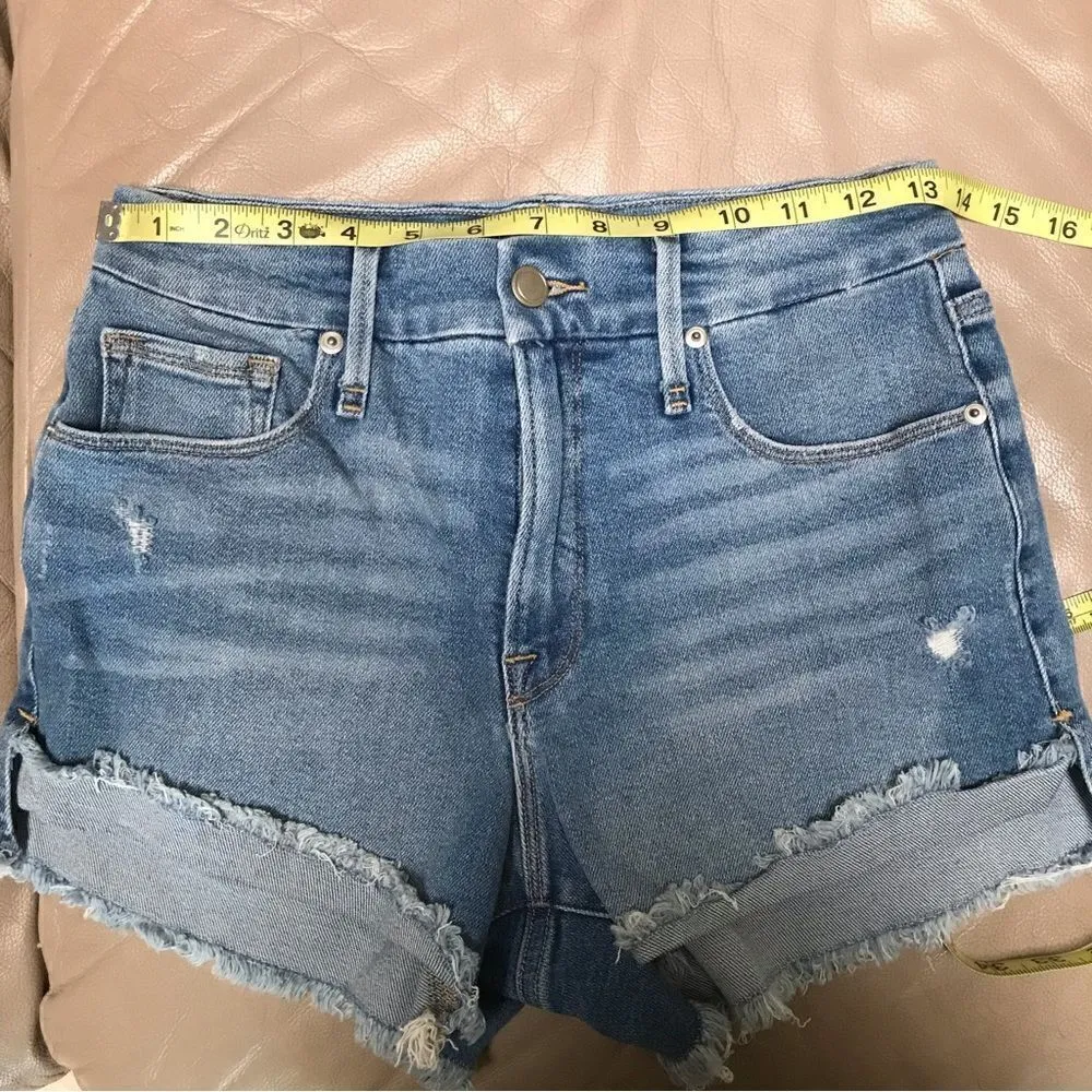 Good American good curve high rise stretch denim jean shorts 4/27 - Image 8
