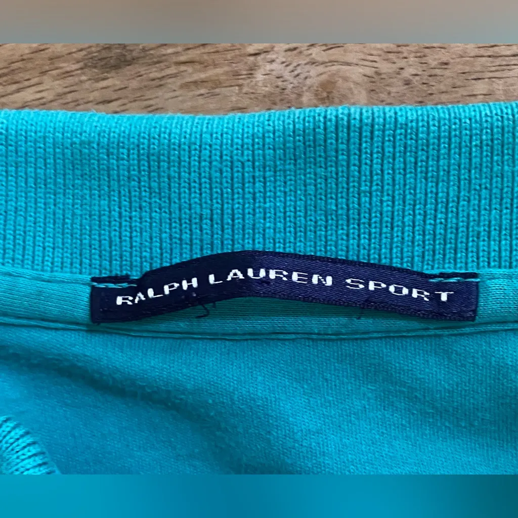 Ralph Lauren Sport‎ Women’s Sz M? Teal Cotton Polo Shirt - Image 6