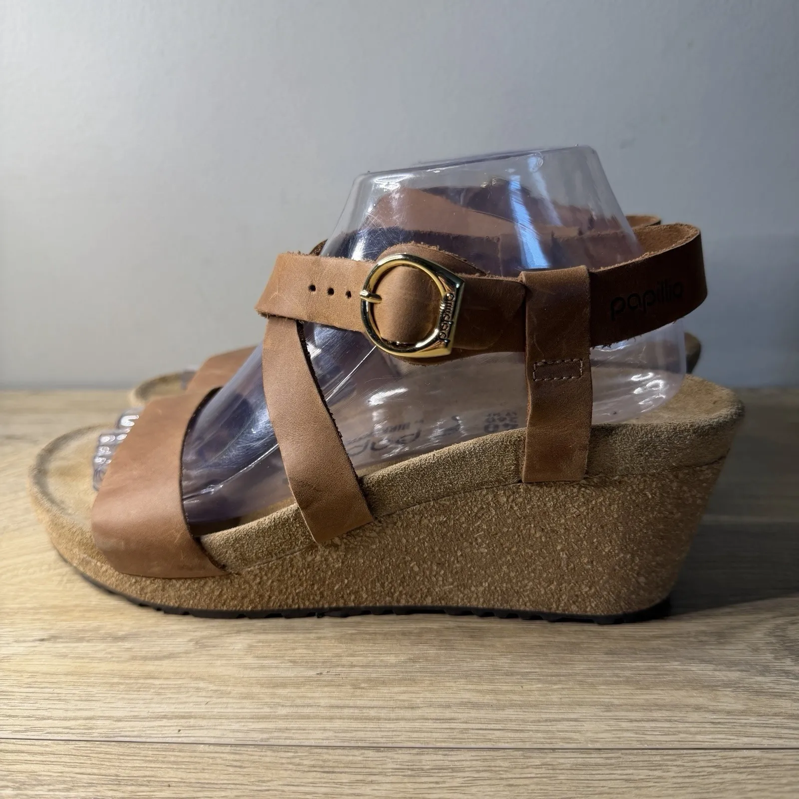 Papillio by Birkenstock Sibyl Wedge Sandals Strappy Tan Brown Boho 40 L9 M7 - Image 3