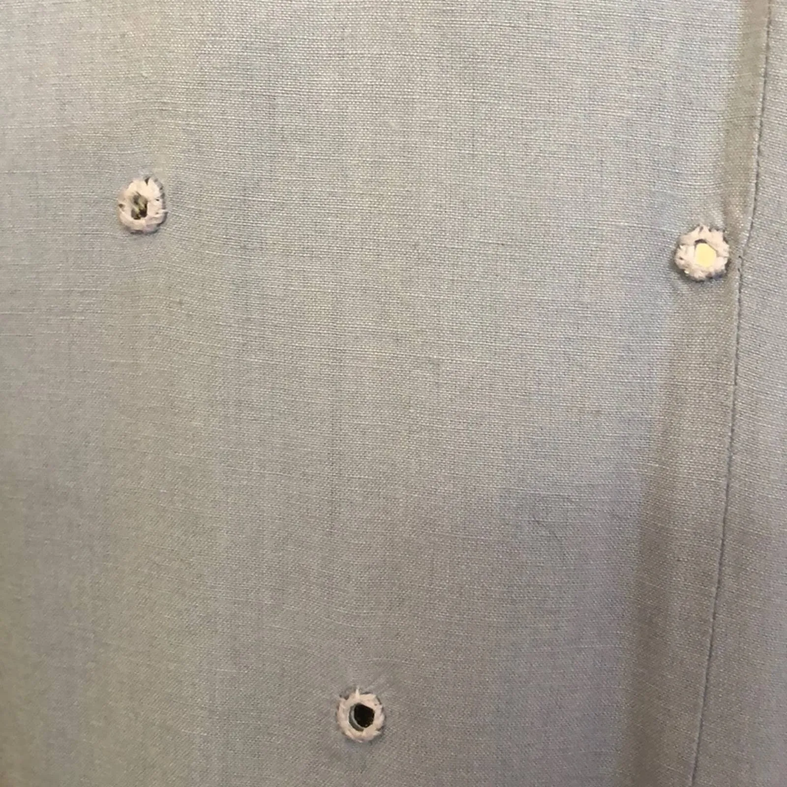 Jane Ashley powder blue linen dress w/‎ gold trim - Image 5