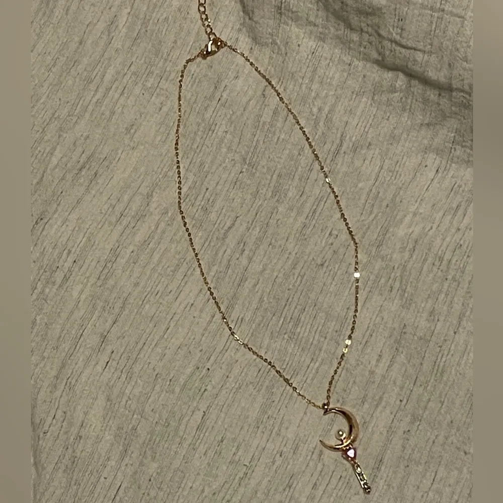 🌙 💖 Pretty Sailor Moon necklace charm pendant cartoon anime. Great gift new Gold - Image 4