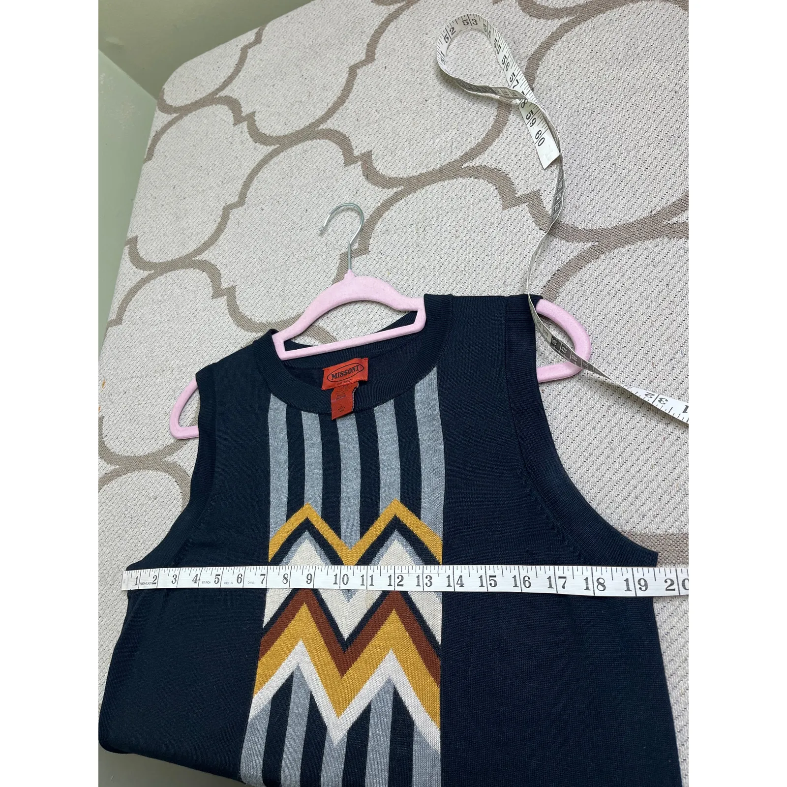 Missoni for Target Zig Zag Stripes Sleeveless Crewneck Sweater Dress,Size Large Black - Image 3