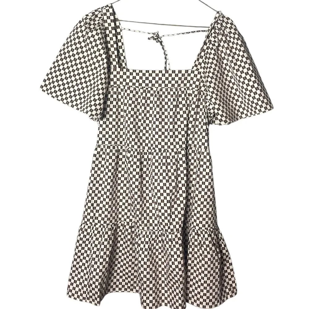 Abercrombie Women’s Medium Brown Checkered Trapeze Mini Dress New NWT - Image 2