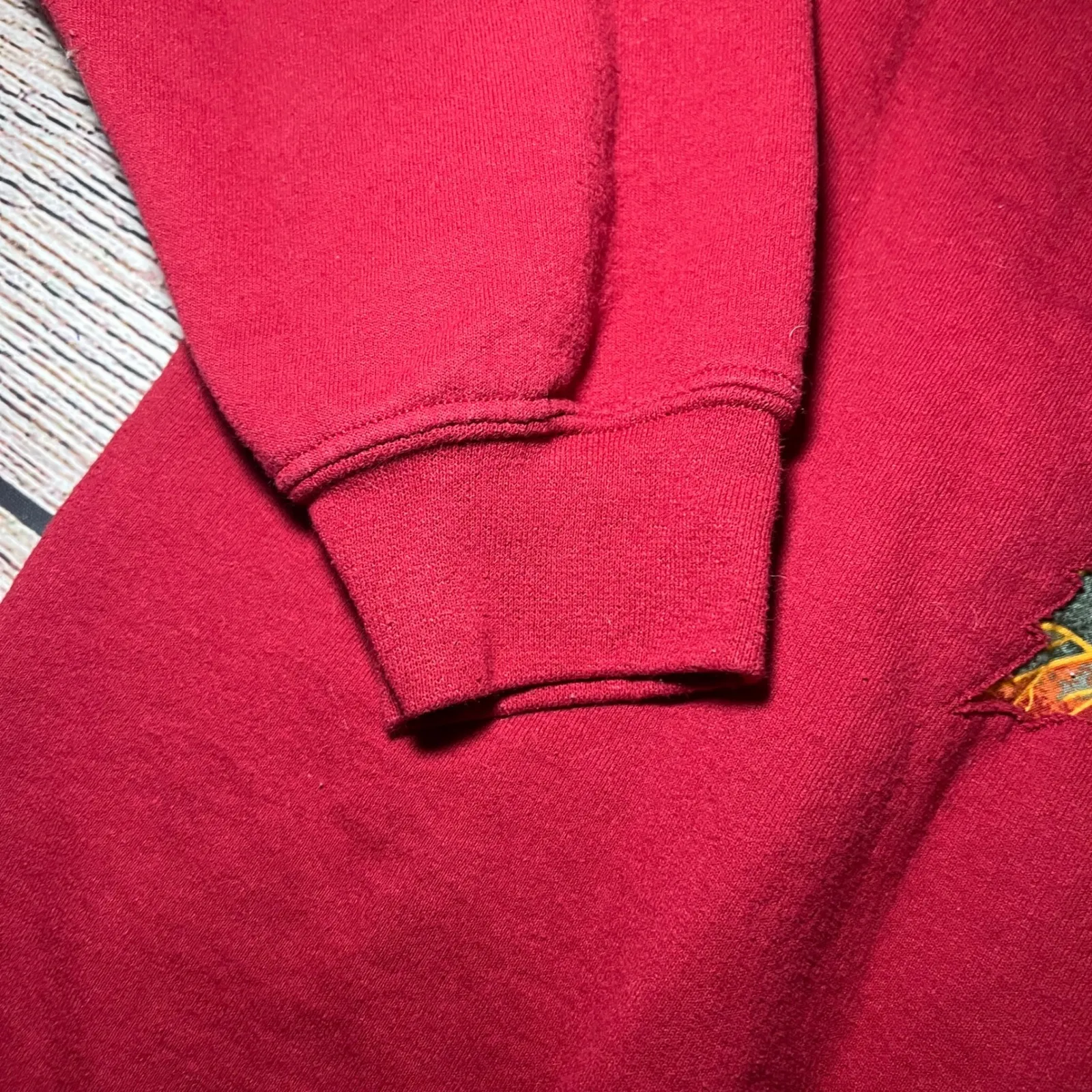 VTG 90s Fall Grandma‎ Sweater Farm Autumn Womens XL Cottagecore Crewneck Red - Image 4