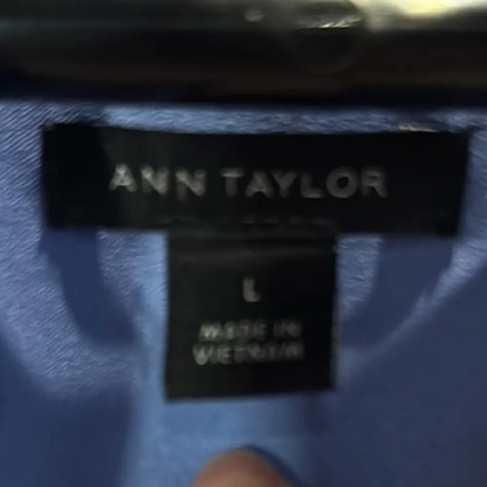 Ann Taylor  Blue Relaxed Flutter Sleeve Blouse - Image 3