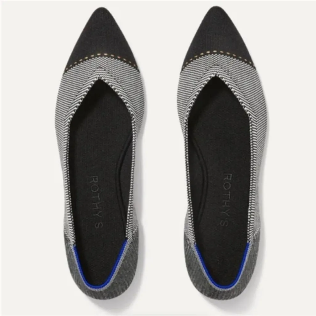 Rothy’s The Point in Grey Mist Captoe Women’s Size 8.5 Pointed Toe Flats Slip - Image 2