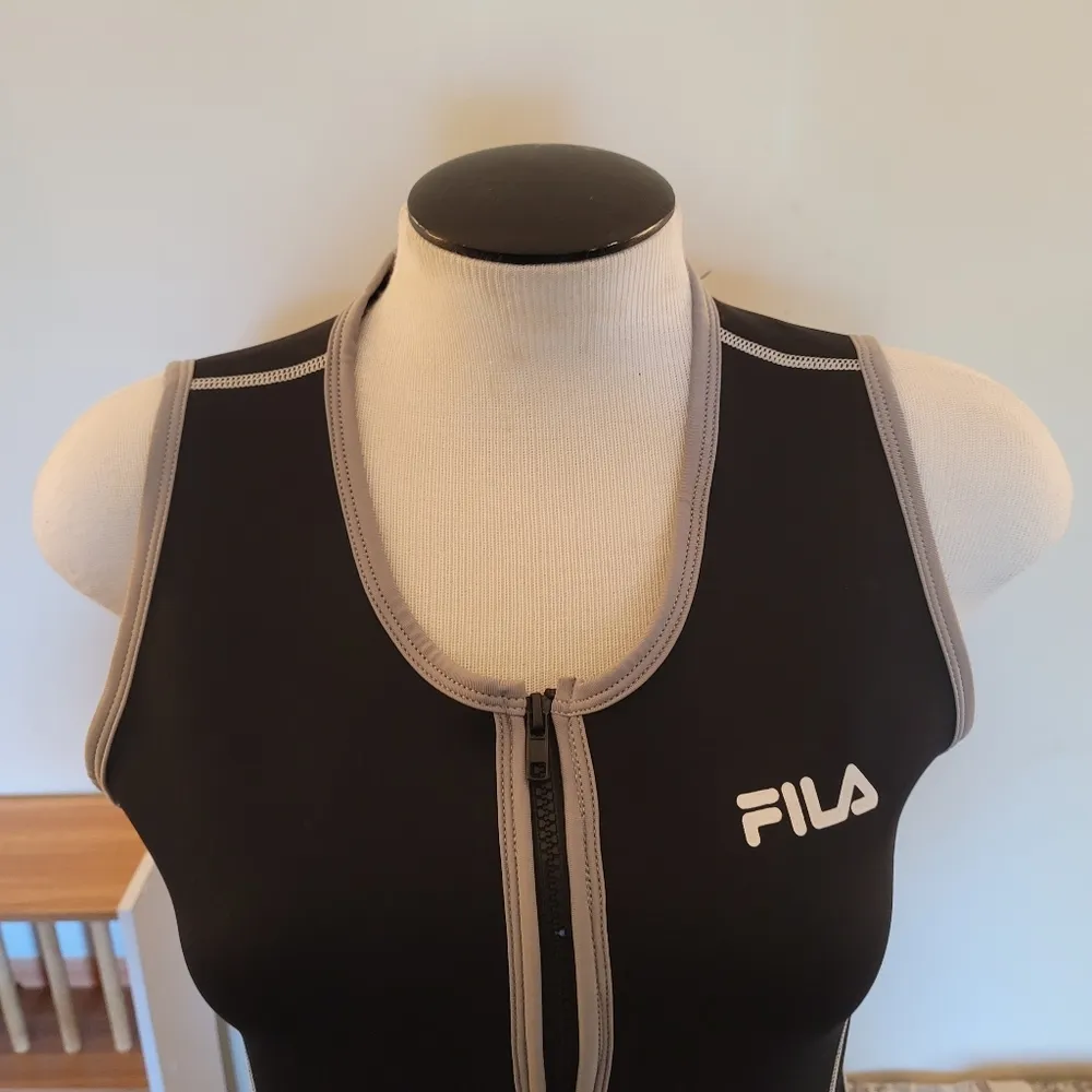 NWOT! Fila Black Gray Trim Neoprene Sauna Vest S - Image 5