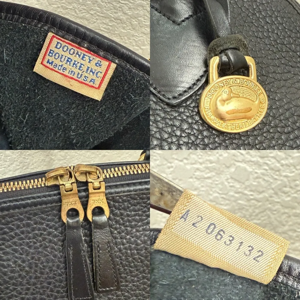 Vintage DOONEY & BOURKE Black Leather Dome Satchel Purse Bag - Image 14