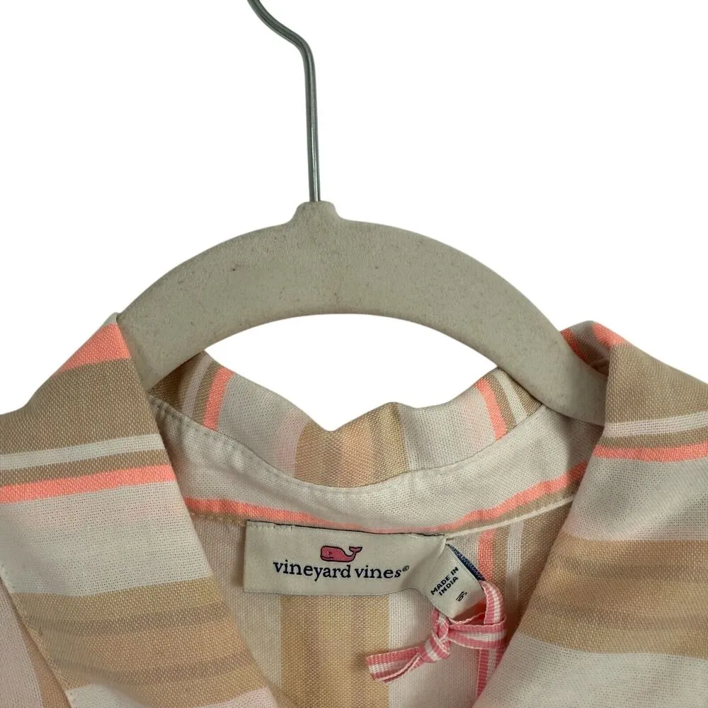 Vineyard Vines Striped Weekend Button Down Shirt Sands Stripe Coastal Womens 16 - Image 3