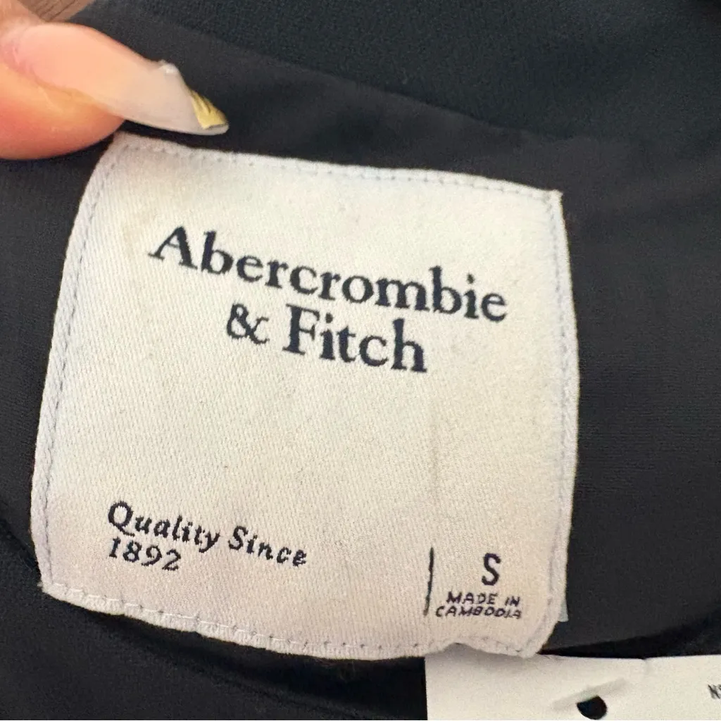 Abercrombie & Fitch Mara High-Neck Button Front Mini Dress Black NWT Size S - Image 7