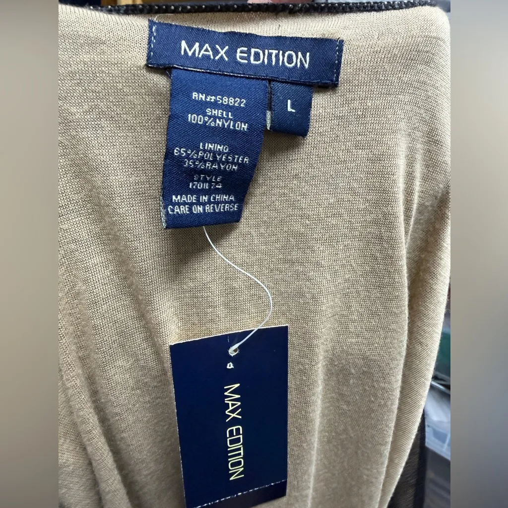 Max Edition $68 Black Lace Sheer Overlay Top Blouse Whimsigoth Witchy Floral Y2K - Image 3