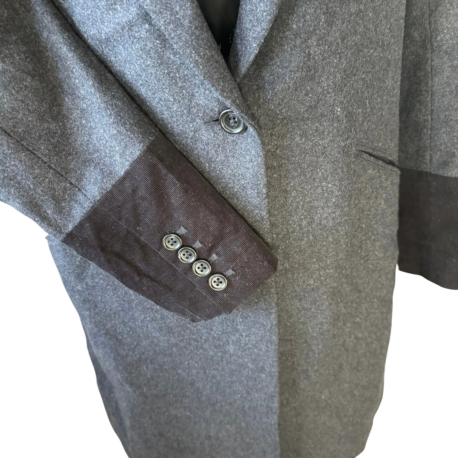 Uniqlo X Undercover by Jun Takahashi Single Breasted Long‎ Wool Coat Sz S Black Gray - Image 3