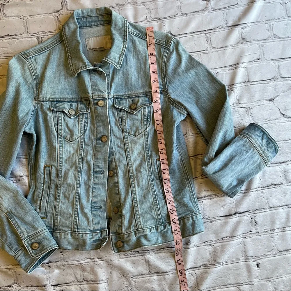 Old Navy Jean Jacket Faded Denim Womens Medium Buttons Western Country Boho - Image 4