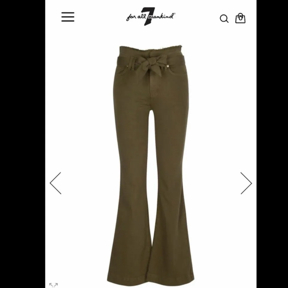 7 For All Mankind Olive High-Waisted Dojo Belted Pants 27 NWT - Image 3
