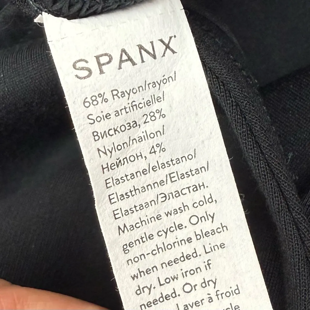 SPANX The Perfect Sleeveless Jumpsuit Ponte Knit Classic Black Flare Wide Leg - Image 15