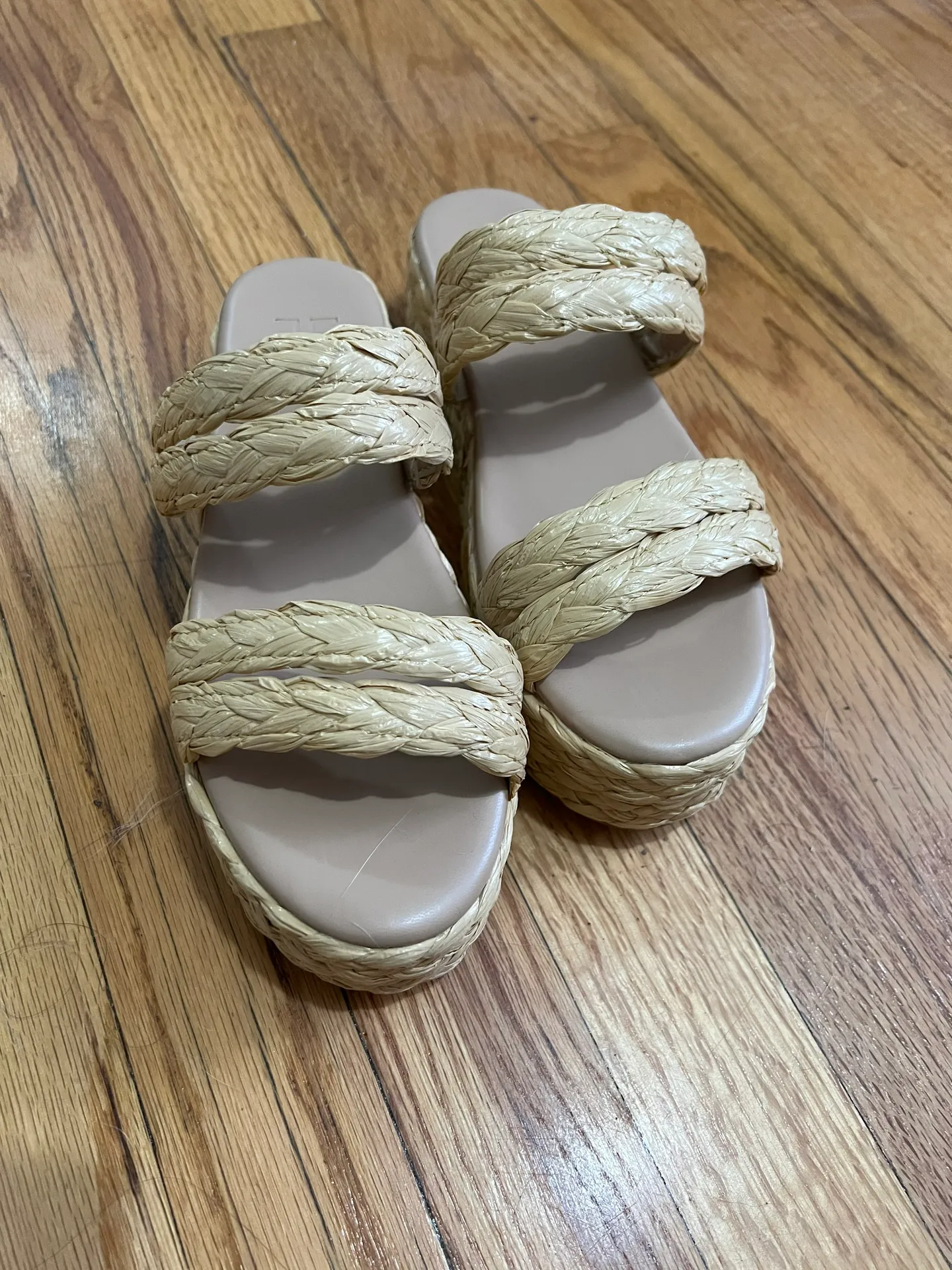 JustFab Lana Neutral Flat Sandals - Image 4