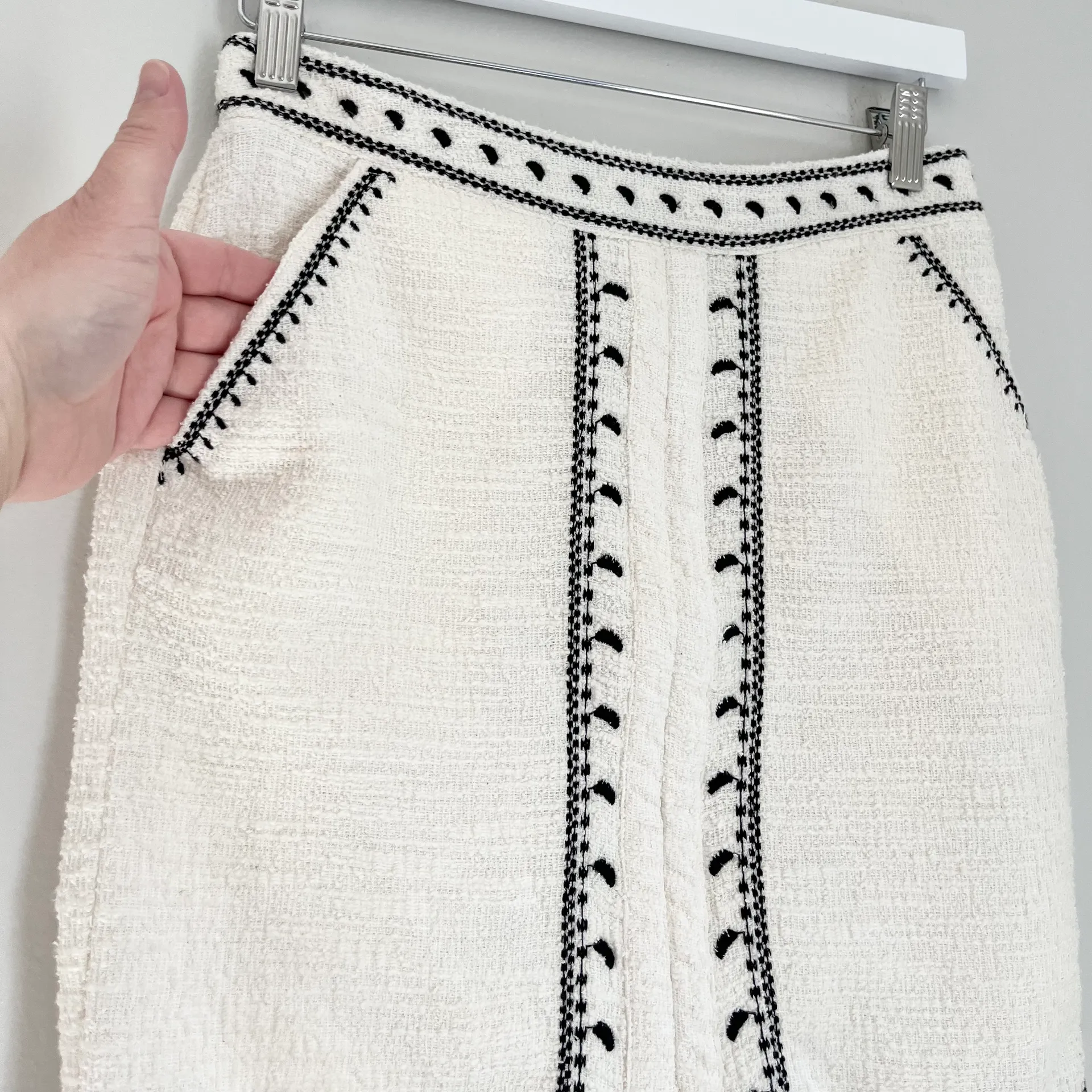 NWT  Dolan Left Coast Tully Textured Mini Skirt Black White XS - Image 5